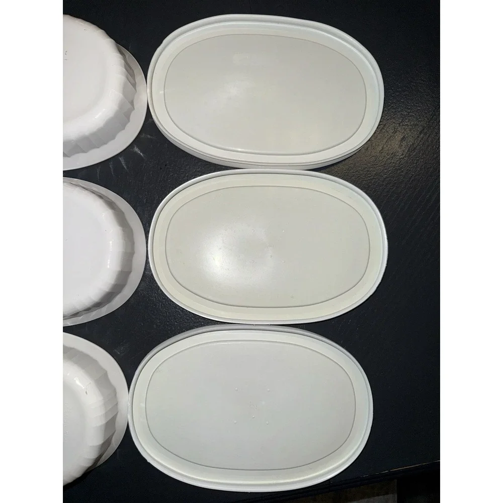CorningWare French White F-15-B Oval Casserole Dishes w/ F-15-PC Lids Set of 3